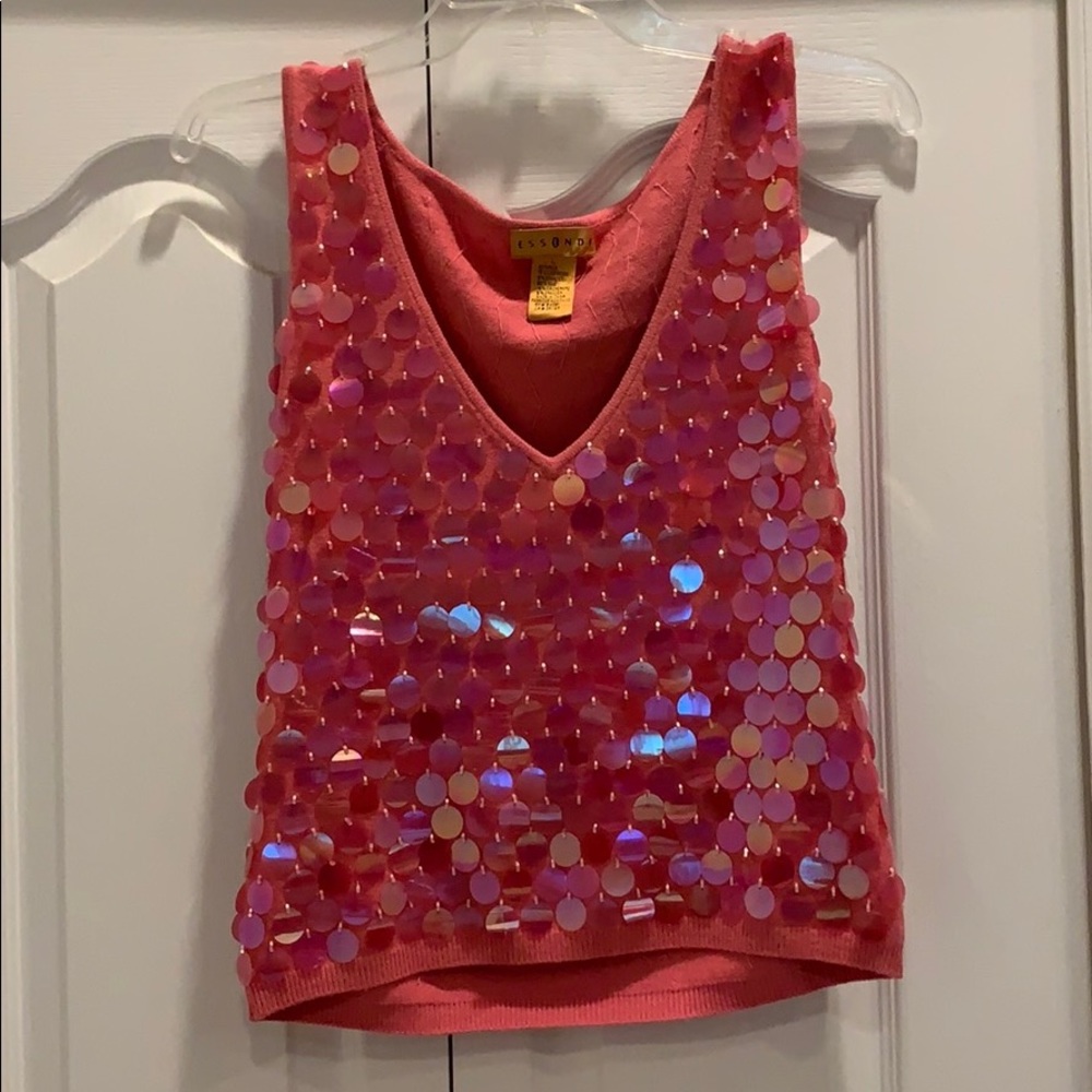 Sequin pink tank top